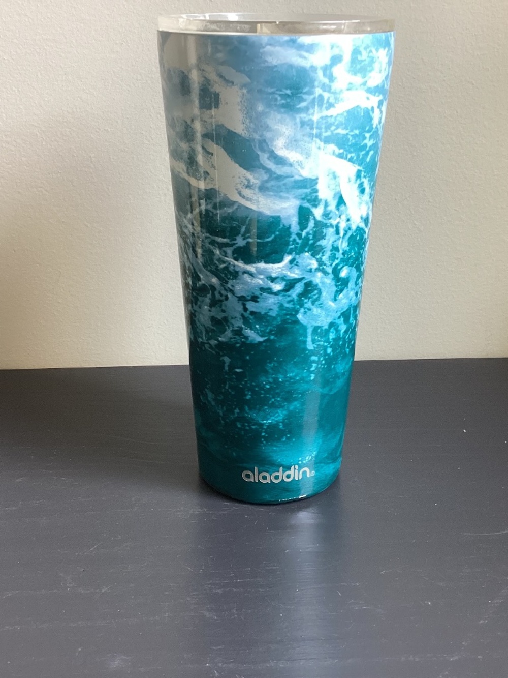Aladdin 30oz Stainless Steel Tumbler Ocean Wave Pattern Slide Lid